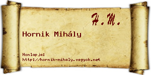 Hornik Mihály névjegykártya